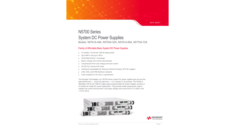 N5700 Series System DC Power Supplies